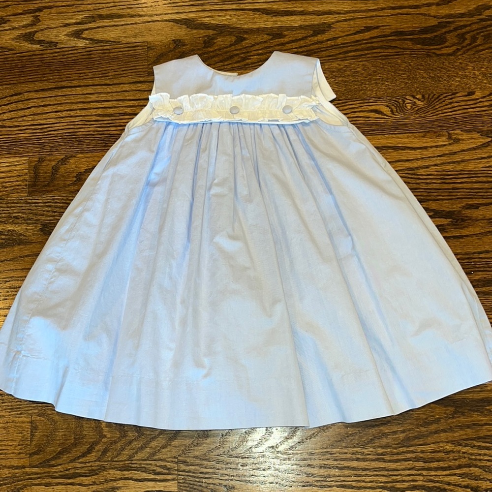 The Bailey Boys blue dress size 18M, white ruffle detail